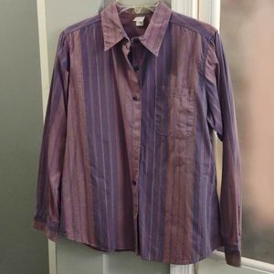 Ladies blouse two tone purple stripe